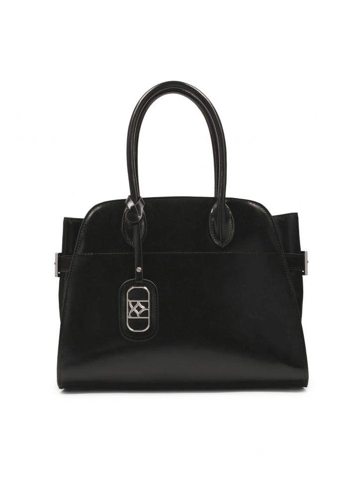 Elegant rigid handbag with handles