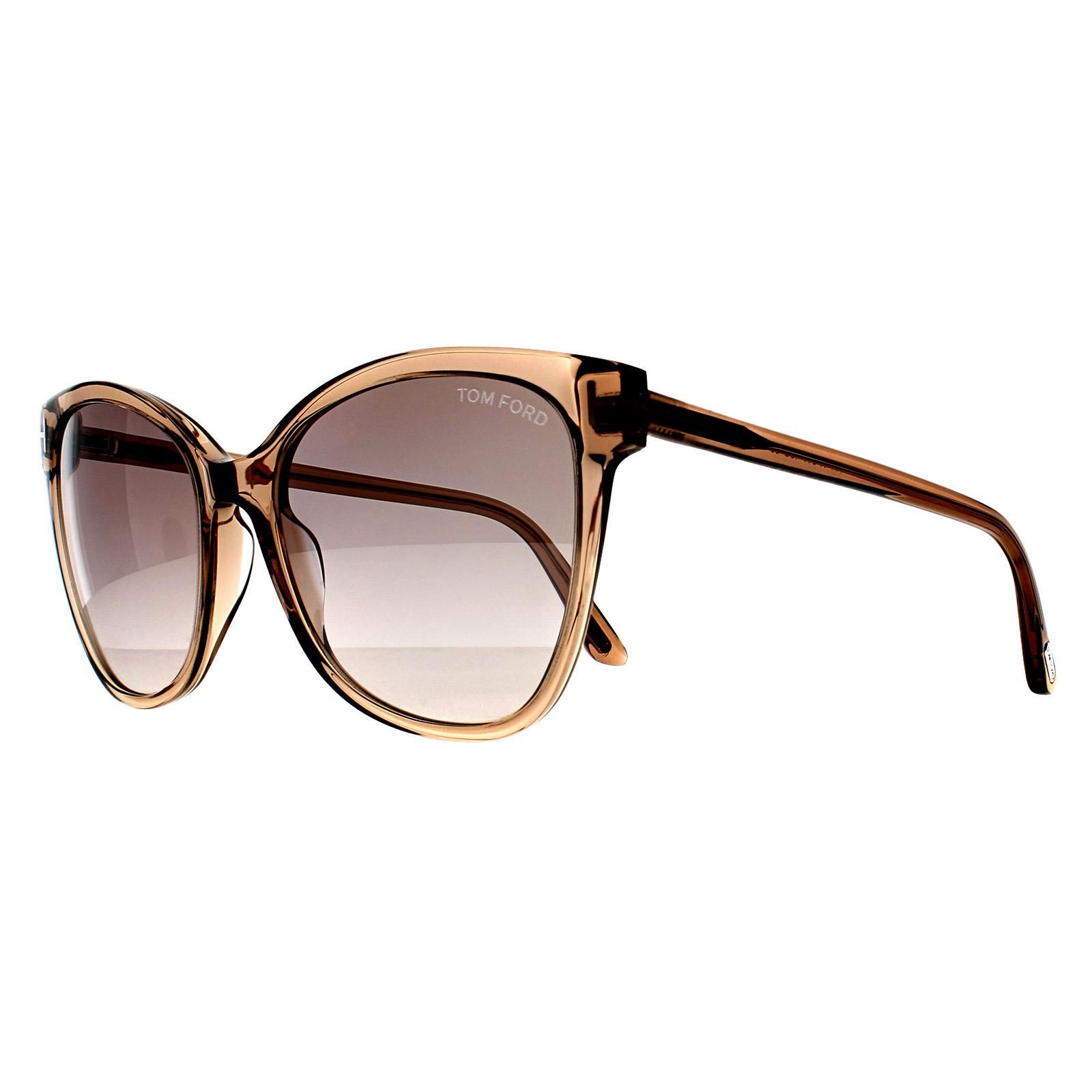 Tom Ford Cat Eye Shiny Light Brown Brown Mirror Ani FT0844