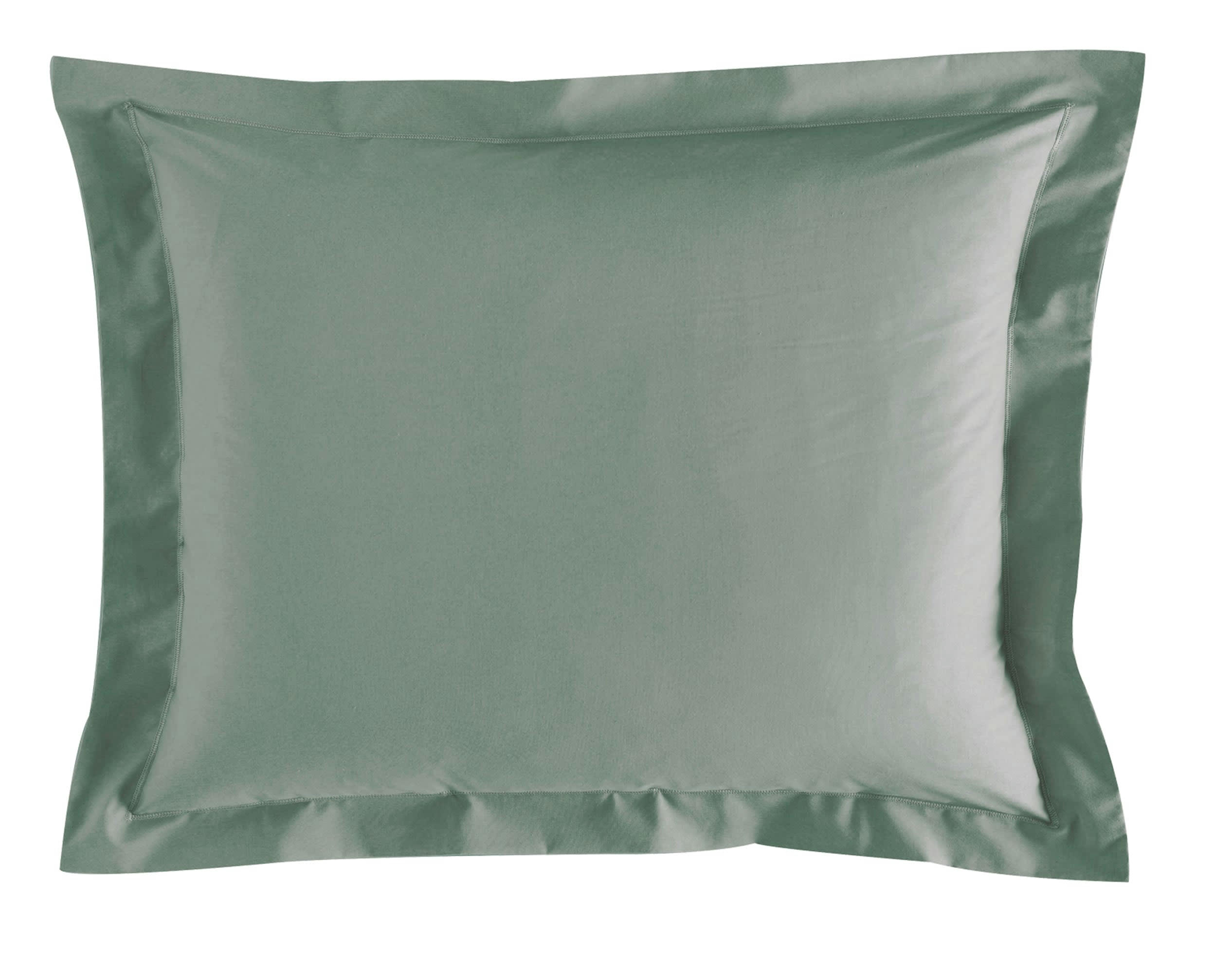 PERCALE - Taie d'oreiller 50x70 en percale de coton  vert eucalyptus