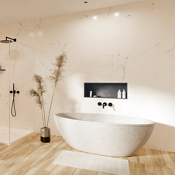 Niche design 40x40 cm encastrable en acier inox gris ardoise