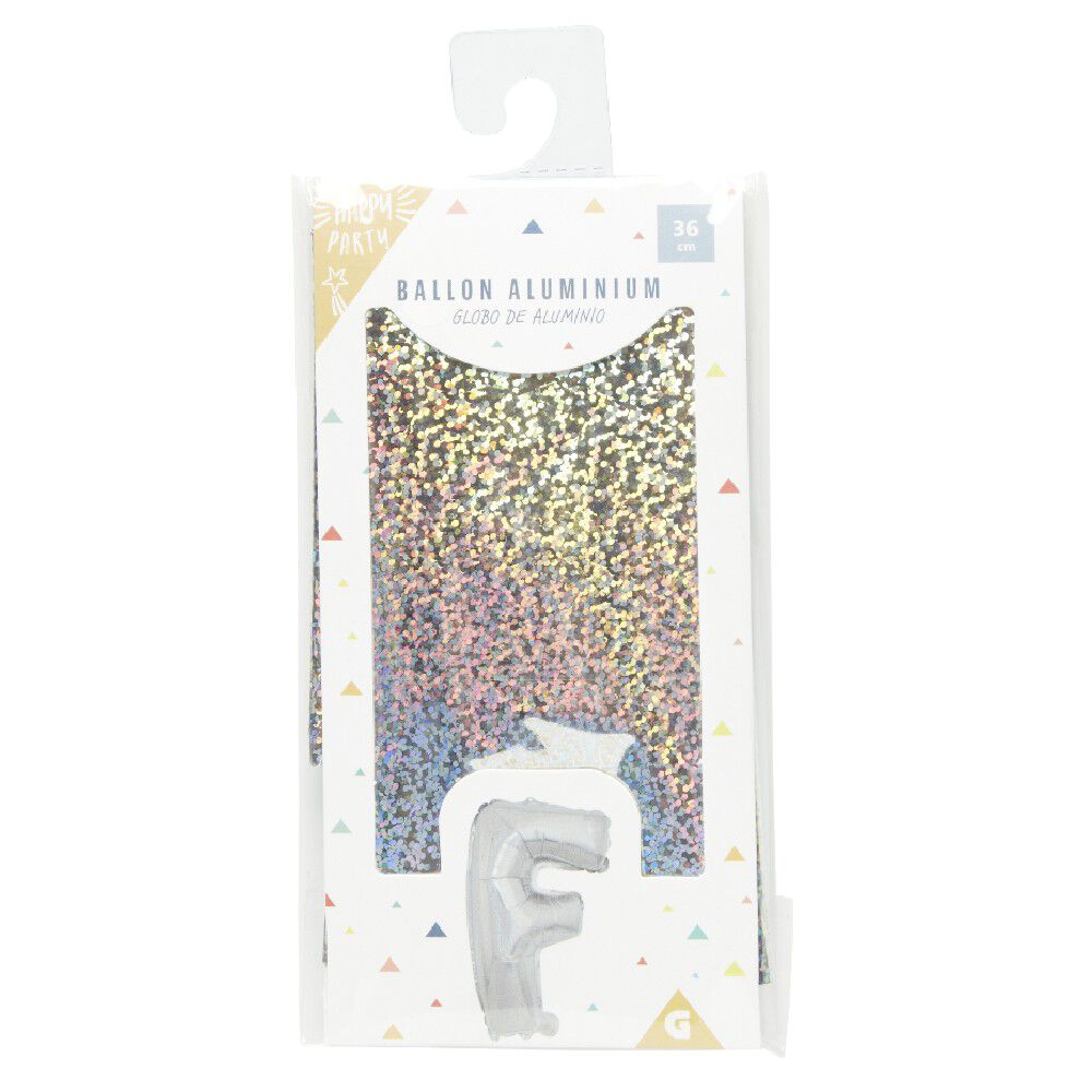 Ballon forme lettre F aluminium (2 modèles argenté ou doré)