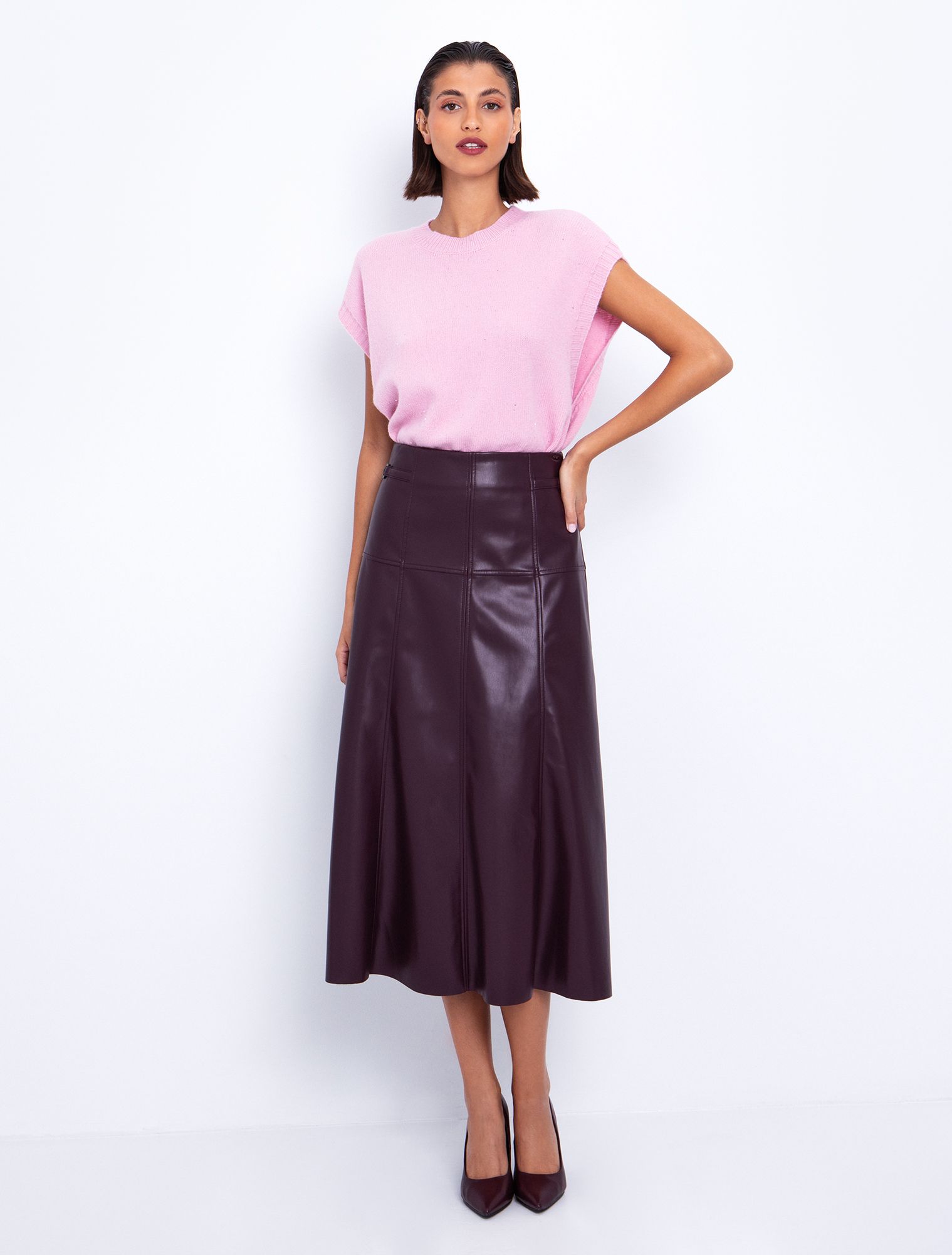 Oversized πλεκτή μπλούζα με παγιέτα