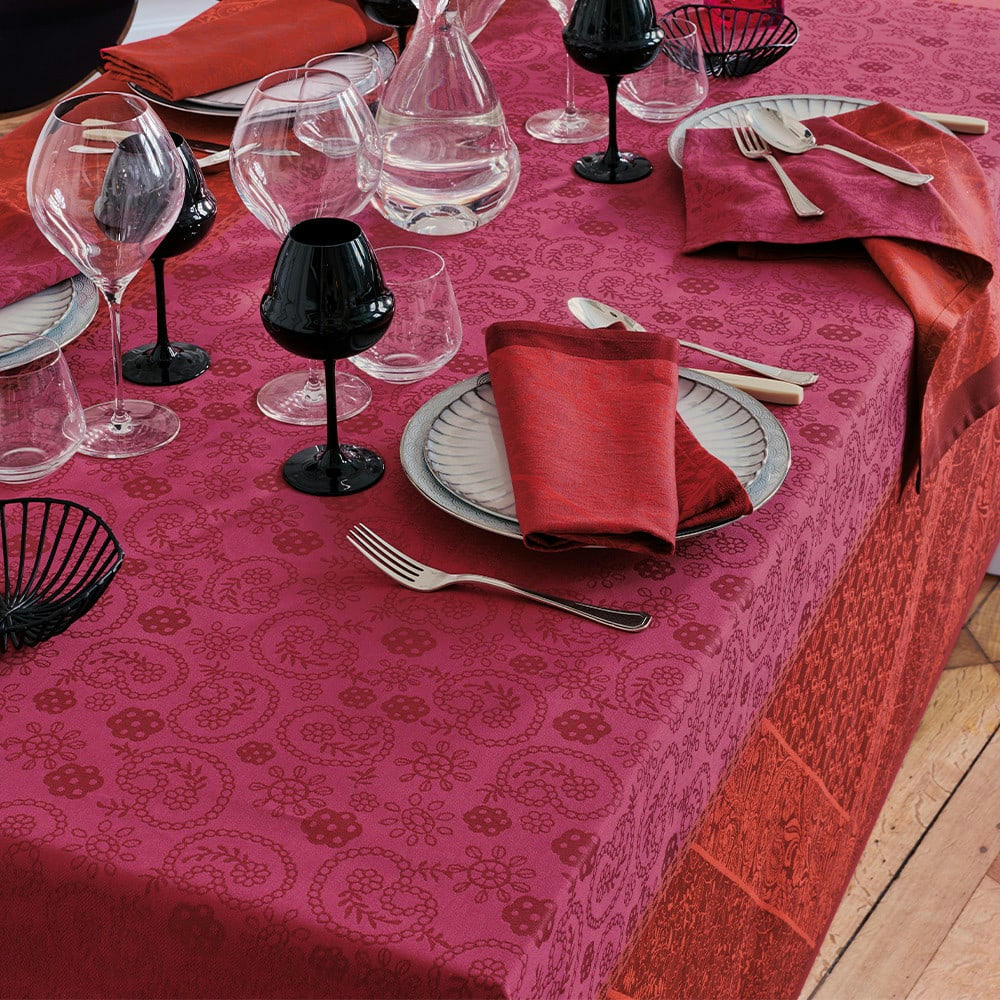 CASSIDY BERRY - Serviette  pur coton rouge 55x55