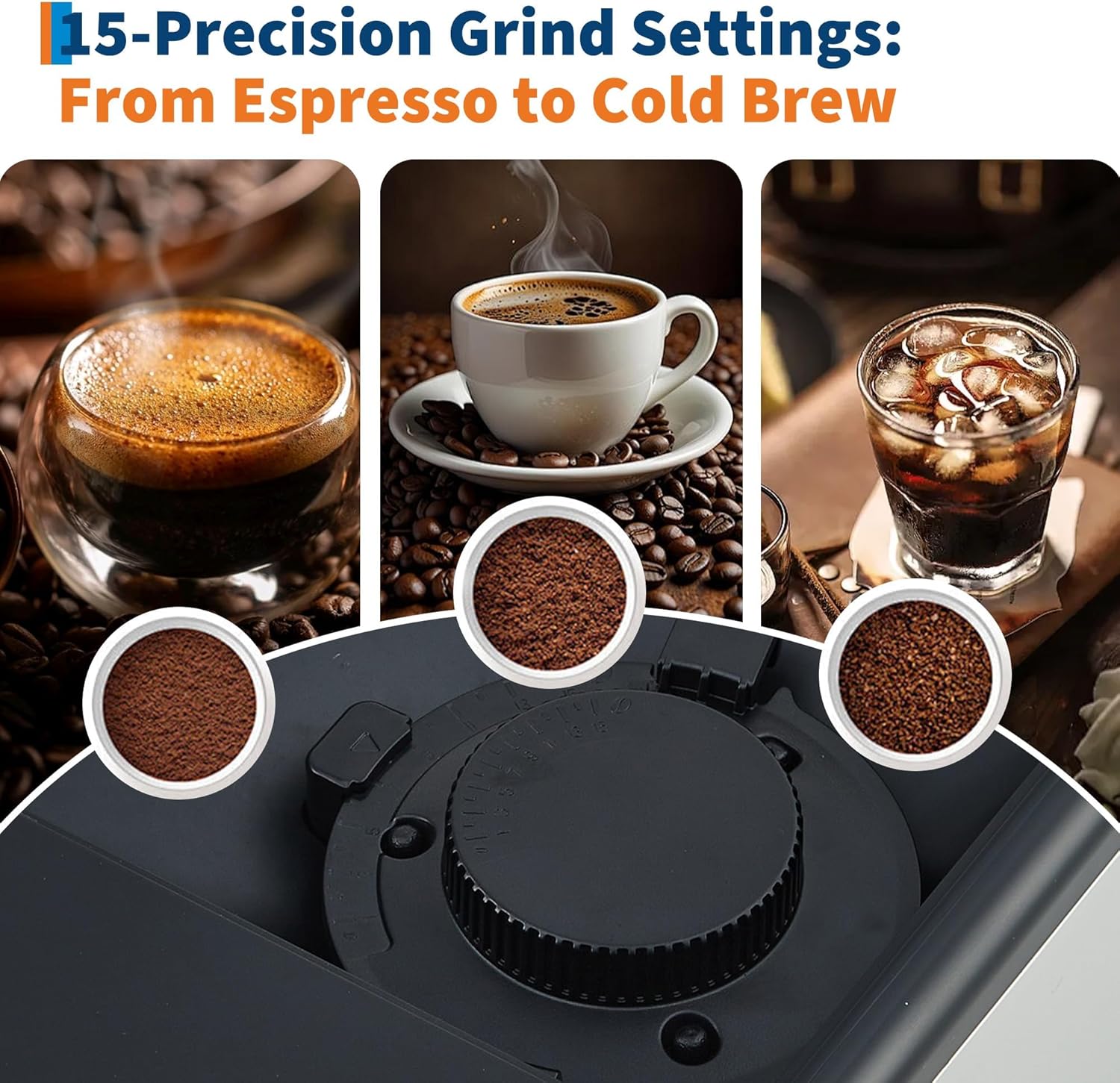 3rd-Gen Espresso Coffee Maker with Milk Frother - Removable Brewer & Grinder, Adjustable Coarseness/Flavor, 3-Level Coffee/Milk Volume, Detachable Milk Tank - Sleek Silve Spray Paint for Home Baristas