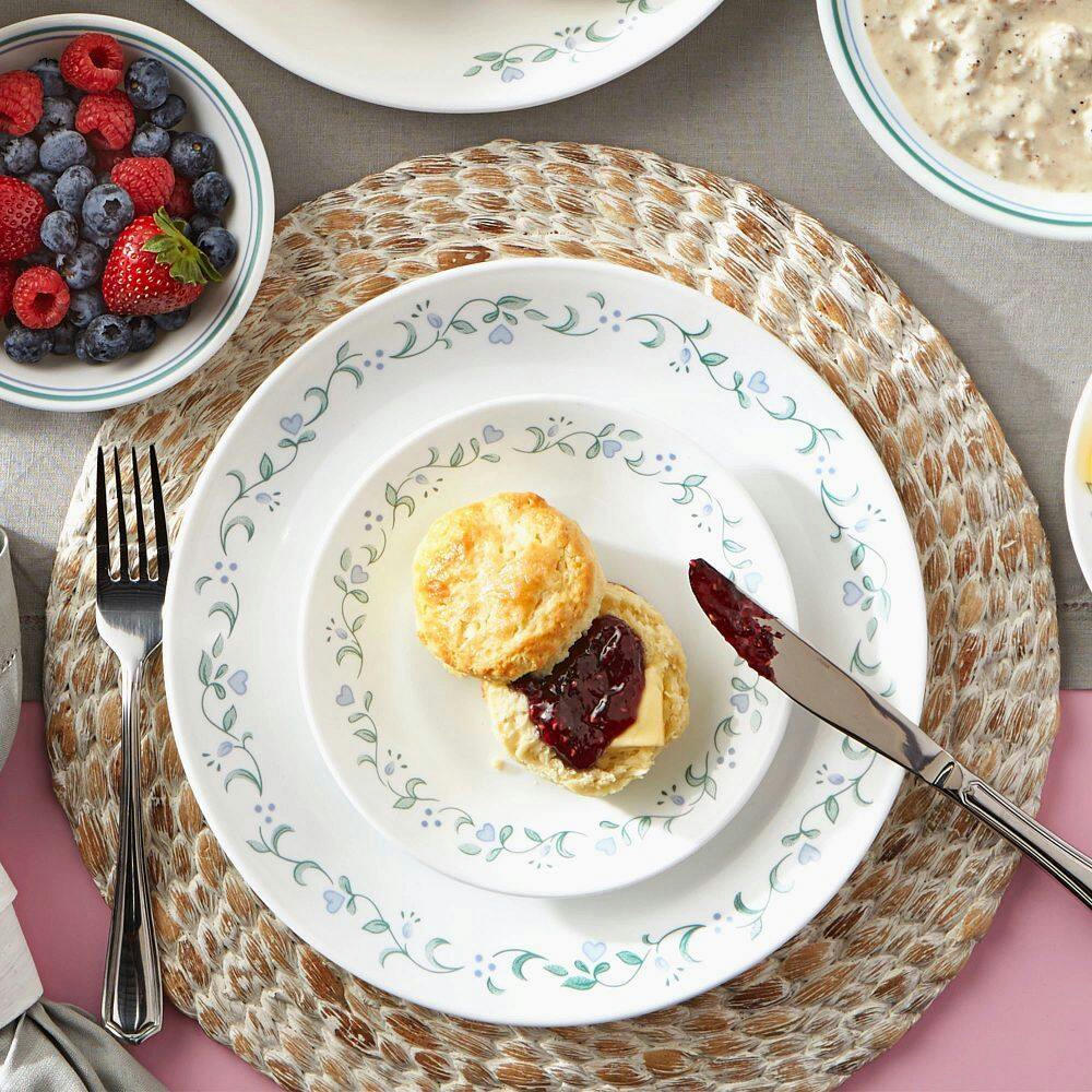 Corelle Country Cottage Tempered Glass Chip Resistant Dinnerware Set, 12-Pc