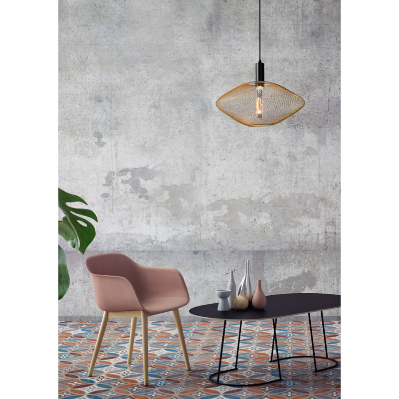 Suspension Mesh dorée dimmable Ø 45 cm E27 40 W LUCIDE