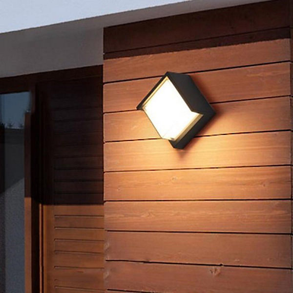 Applique Murale LED 15W Noire Carrée IP65 avec cache - Blanc Neutre 4000K - 5500K - SILAMP