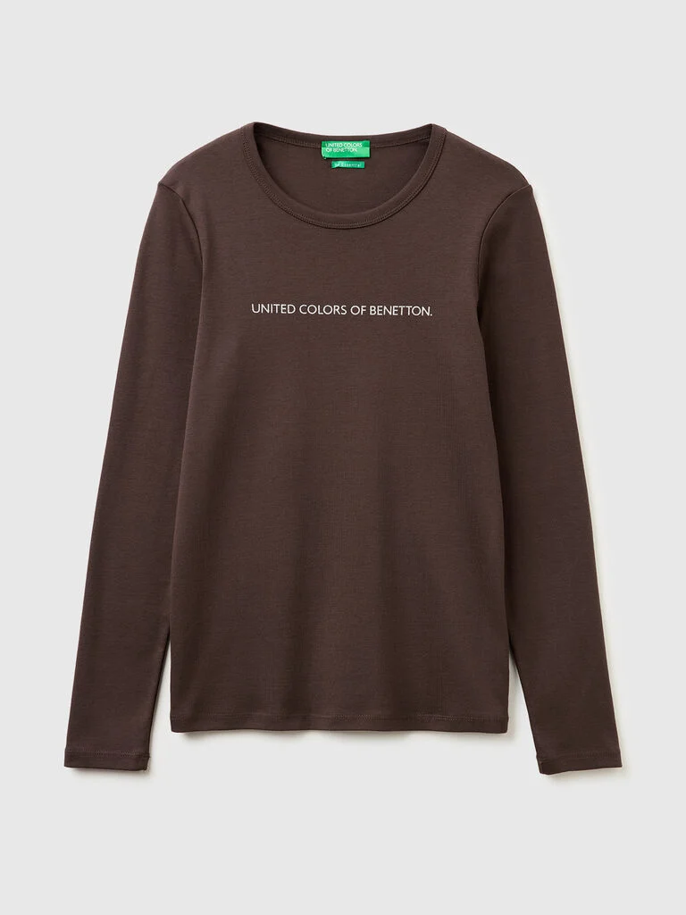 Long sleeve t-shirt with glitter logo