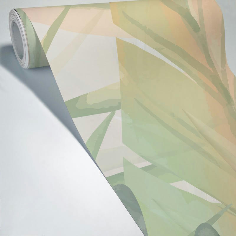 CÉRÈS - Papier Peint Panoramique L336xH270cm Vert Feuillage Aquarelle