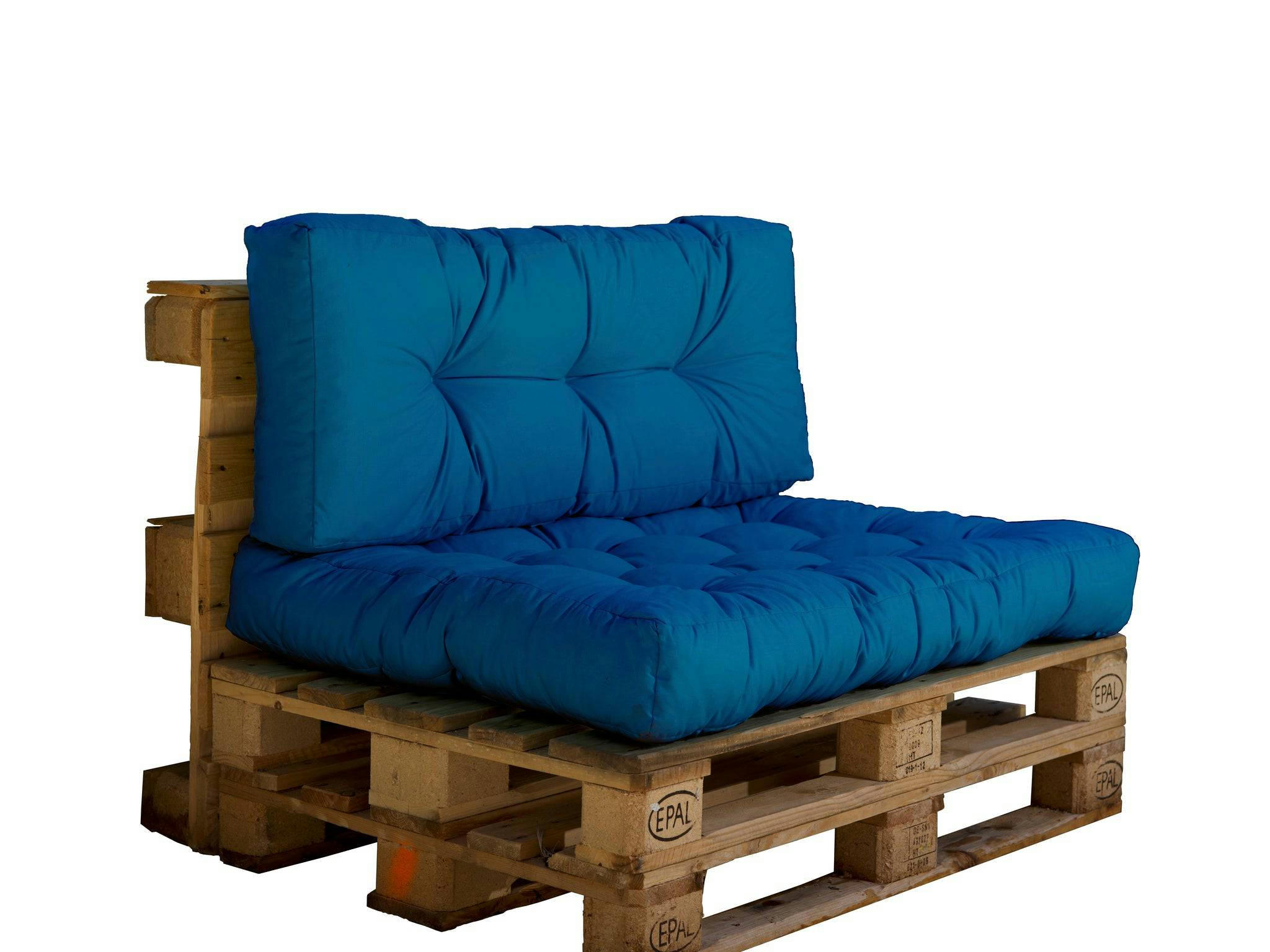 - Coussins matelas pour palette 120X80X20 en polyester bleu pétrole