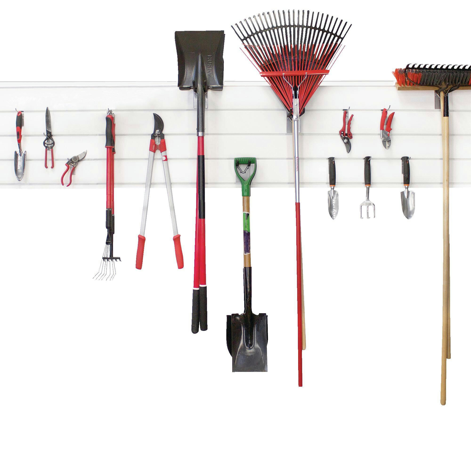 Mastercraft Slat / Track Wall Storage Panels, 6.6 sq.ft. with 15 Hooks
