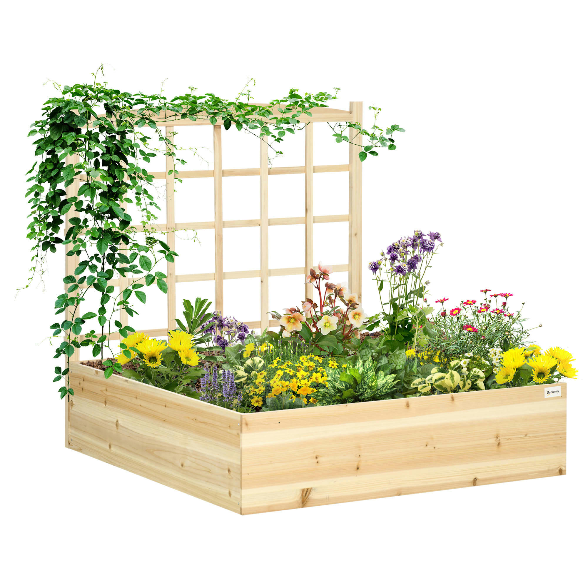 - Jardinière avec treillis H.120 cm bois sapin pré-huilé