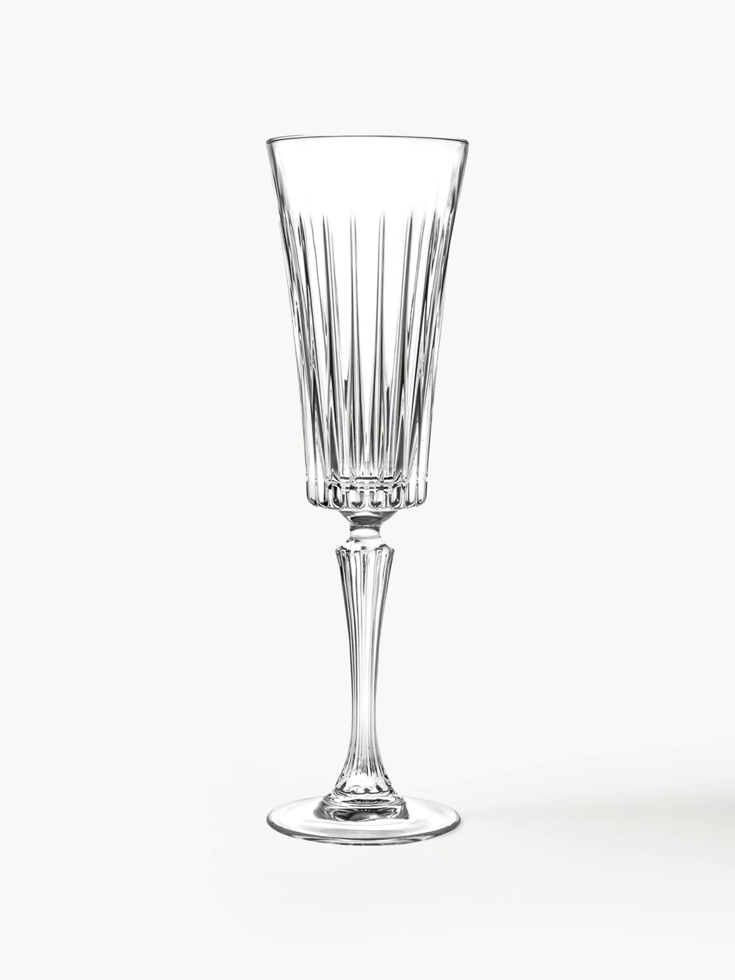 Kristall-Champagnerflöten Timeless mit Reliefmuster, 6er-Set