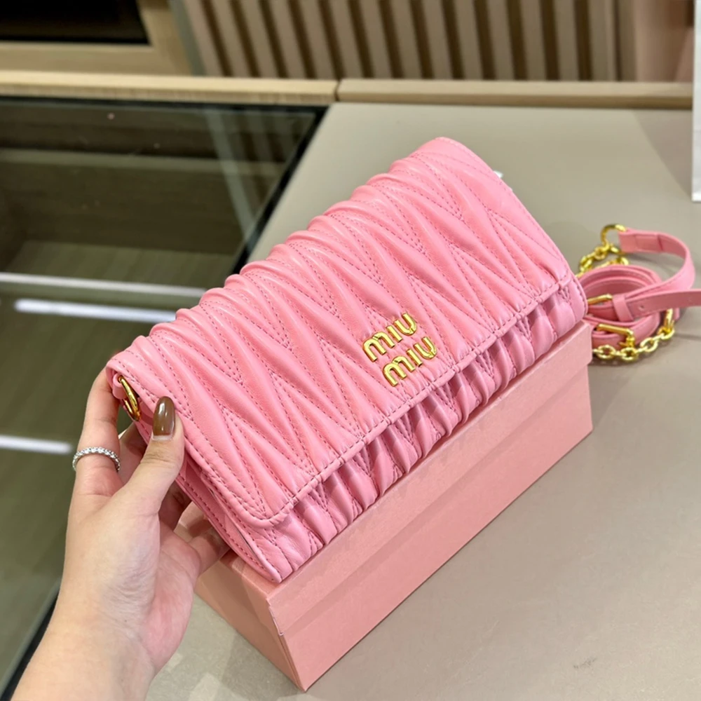 MIU MIU Matelasse Leather Shoulder Bag Crossbody Bag