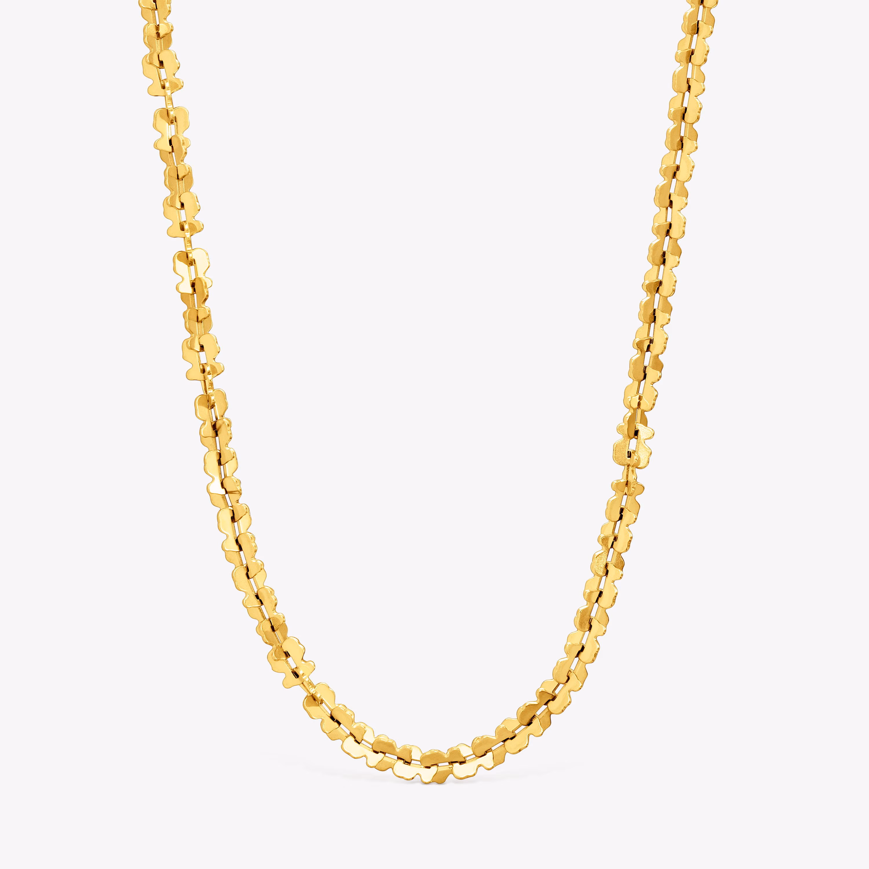 Collar corto de acero en color dorado con motivos oso Carrusel