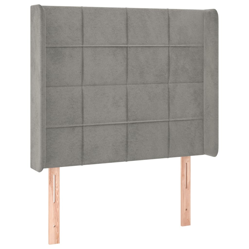 Wezgłowie Szary 93 x 16 x 118/128 cm Aksamit vidaXL
