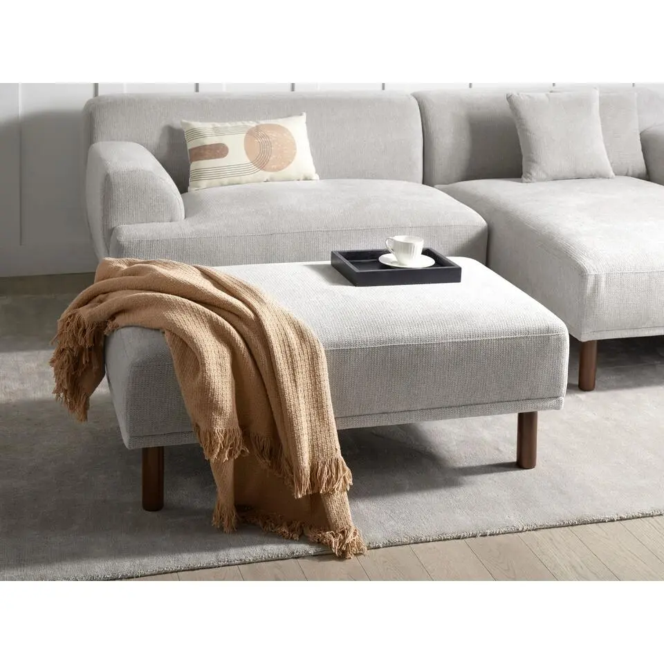 HOLT - Ottomaan - Lichtgrijs - Polyester