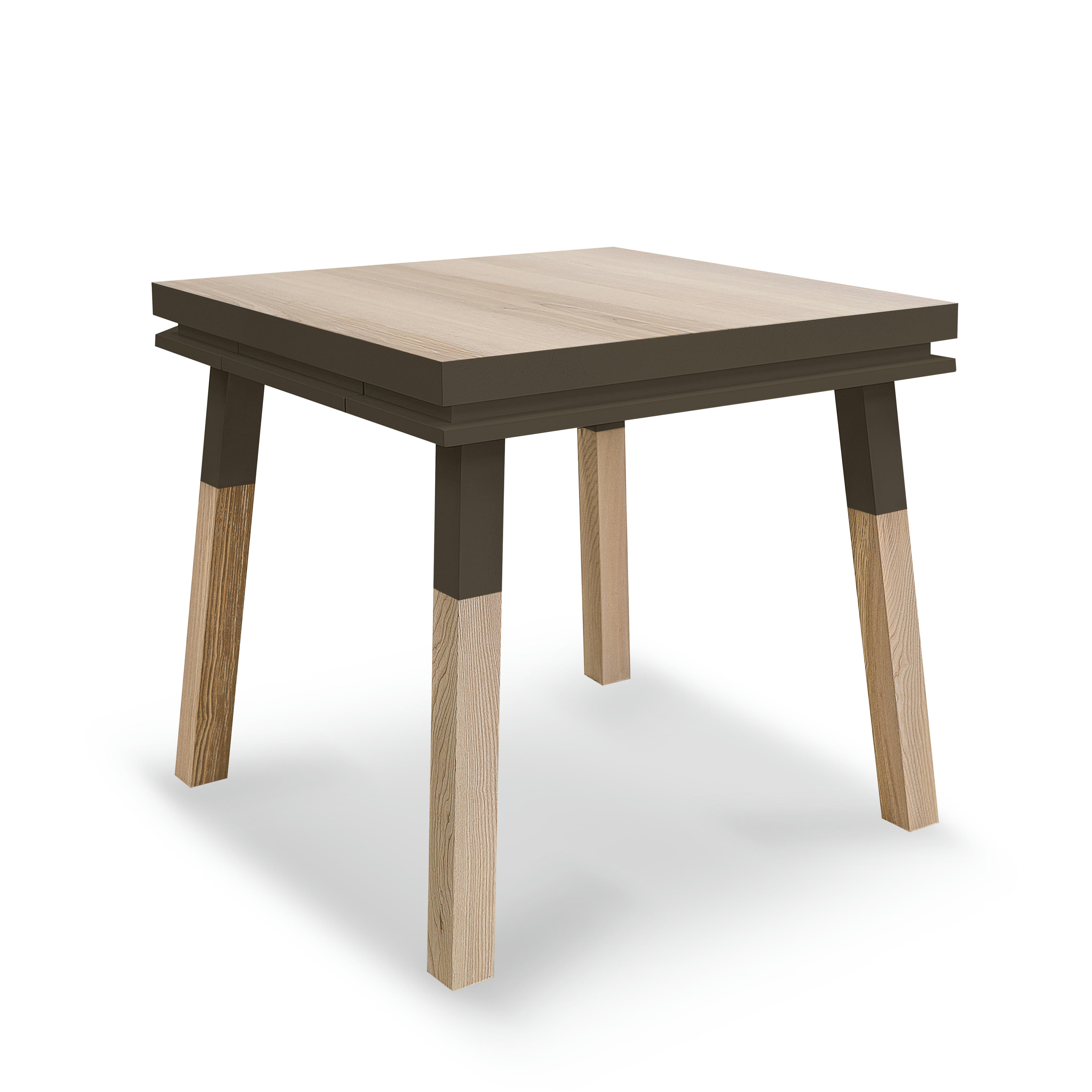EGEE - Table de cuisine carrée avec tiroir 80 cm, 100% frêne massif