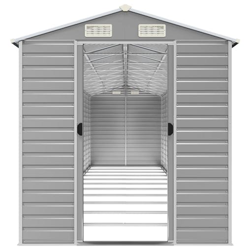 NNEVL Garden Shed Light Grey 191x980x198 cm Galvanised Steel