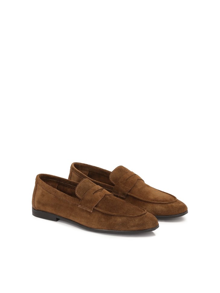 Classic brown suede loafers