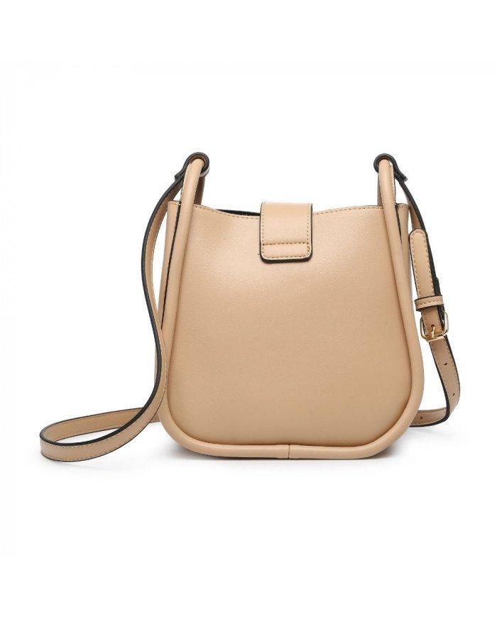 JFY Flower Shape Flap Over Twist Lock Clasp Cross Body Bag