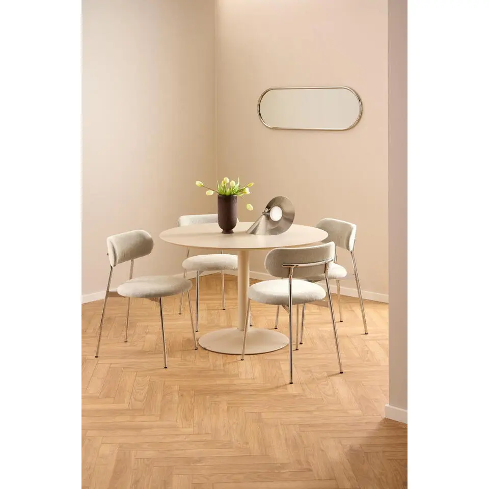 Eettafel Beige Rond - 110x110x74cm - Aurora