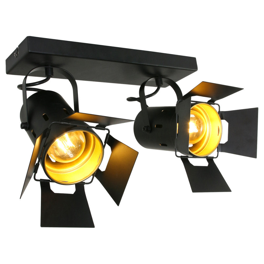 Mexlite spot carre - 2 lichts - 58x 37 cm - zwart