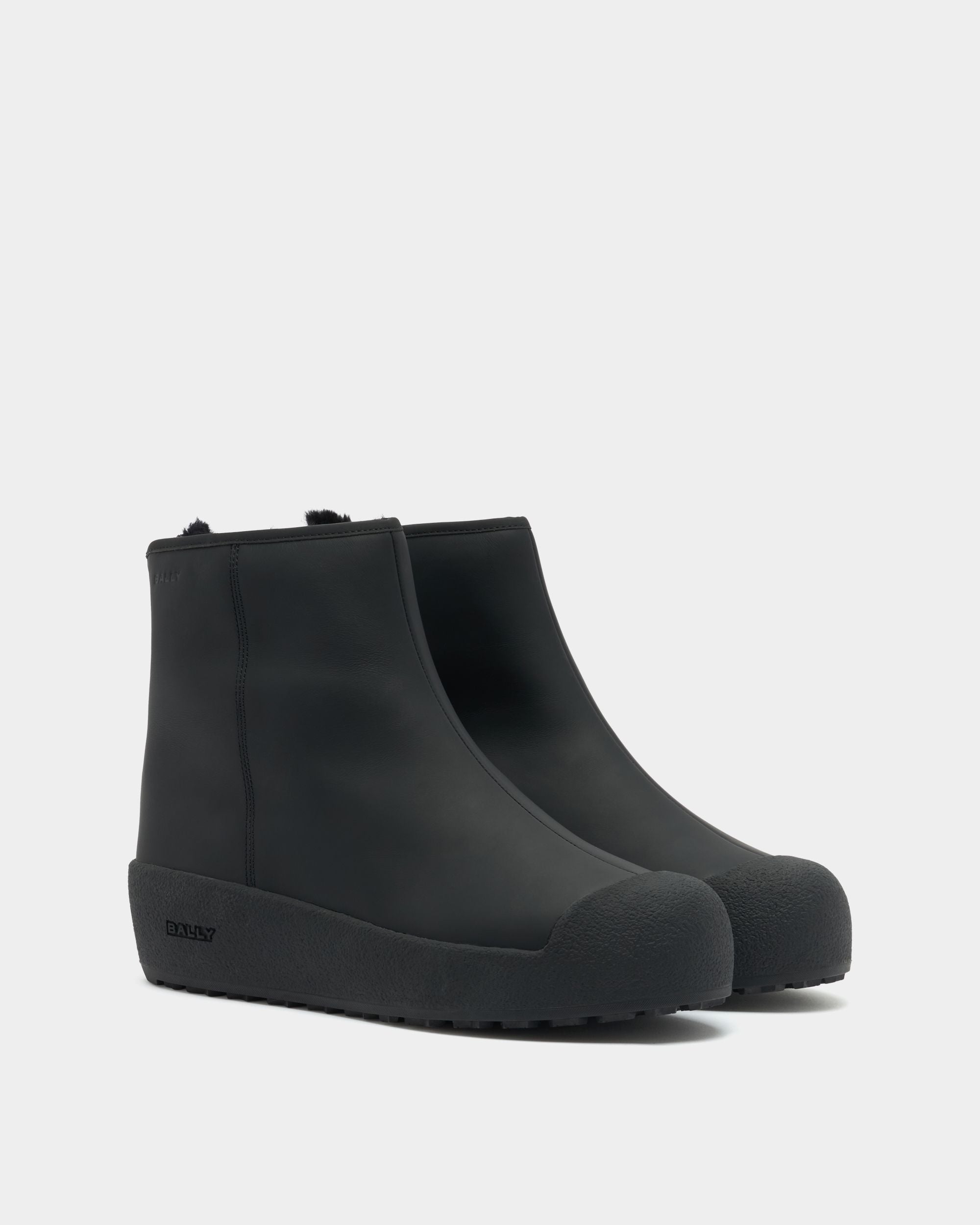 Bally Curling Stiefelette Aus Leder In Schwarz