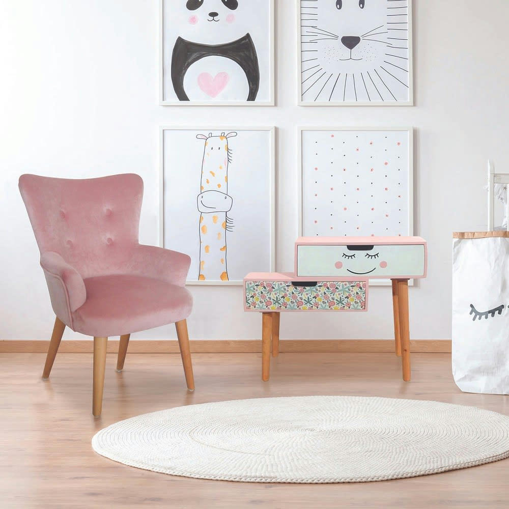 HELSINKI - Fauteuil rose pour enfant