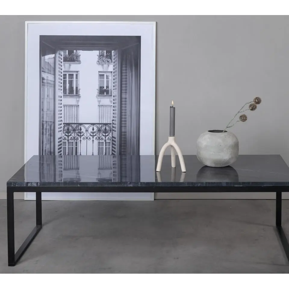 Salontafel Grijs Marmer Zwart - 120x60x36cm - Estelle