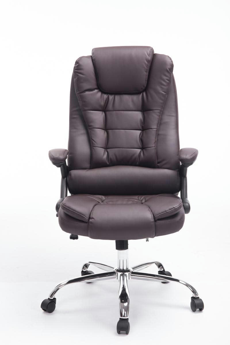 THOR - Chaise de bureau réglable pivotant en similicuir Marron