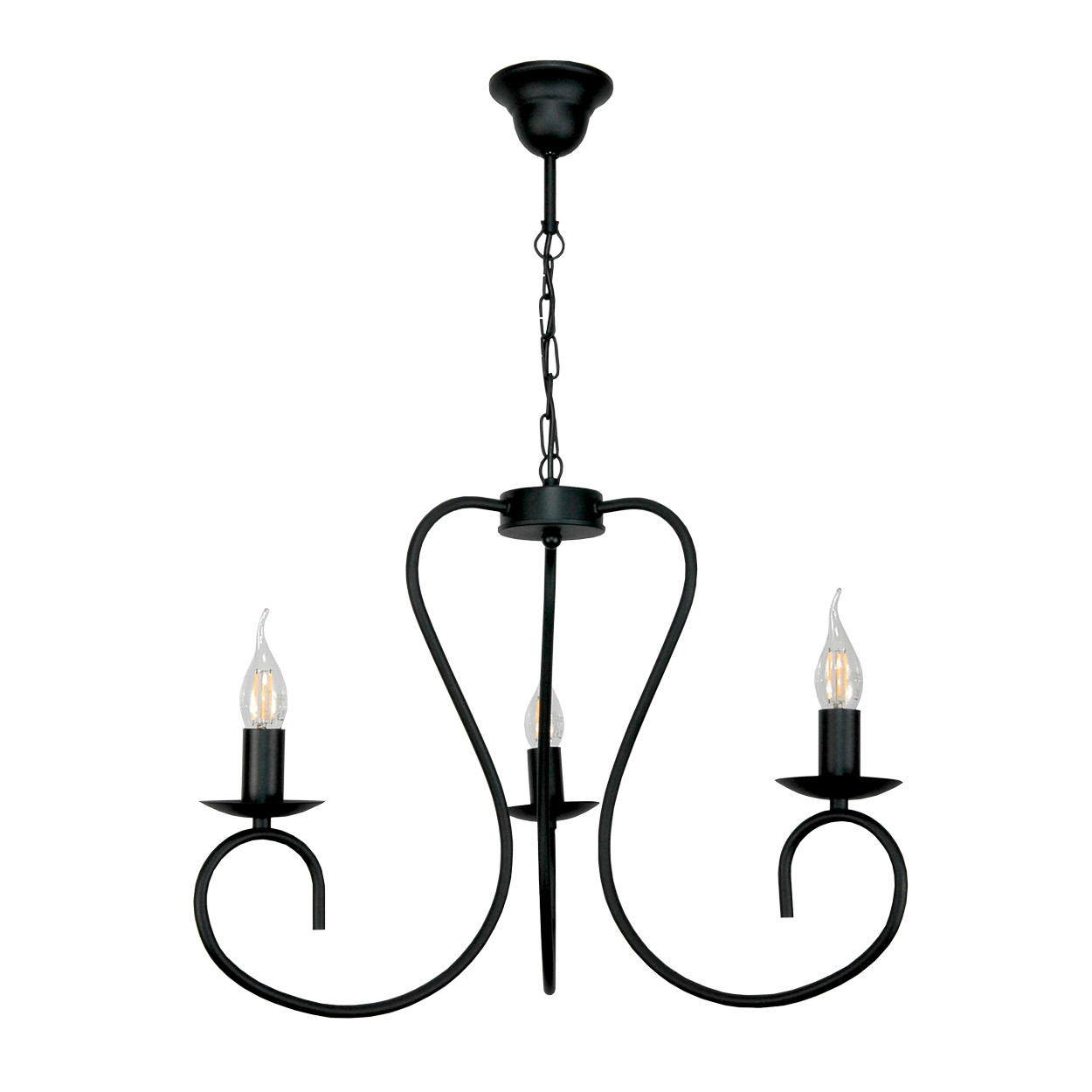 Lampa wisząca sufitowa retro klasyczna czarna EDYLIT 3xE14 PLOMYK 15-522