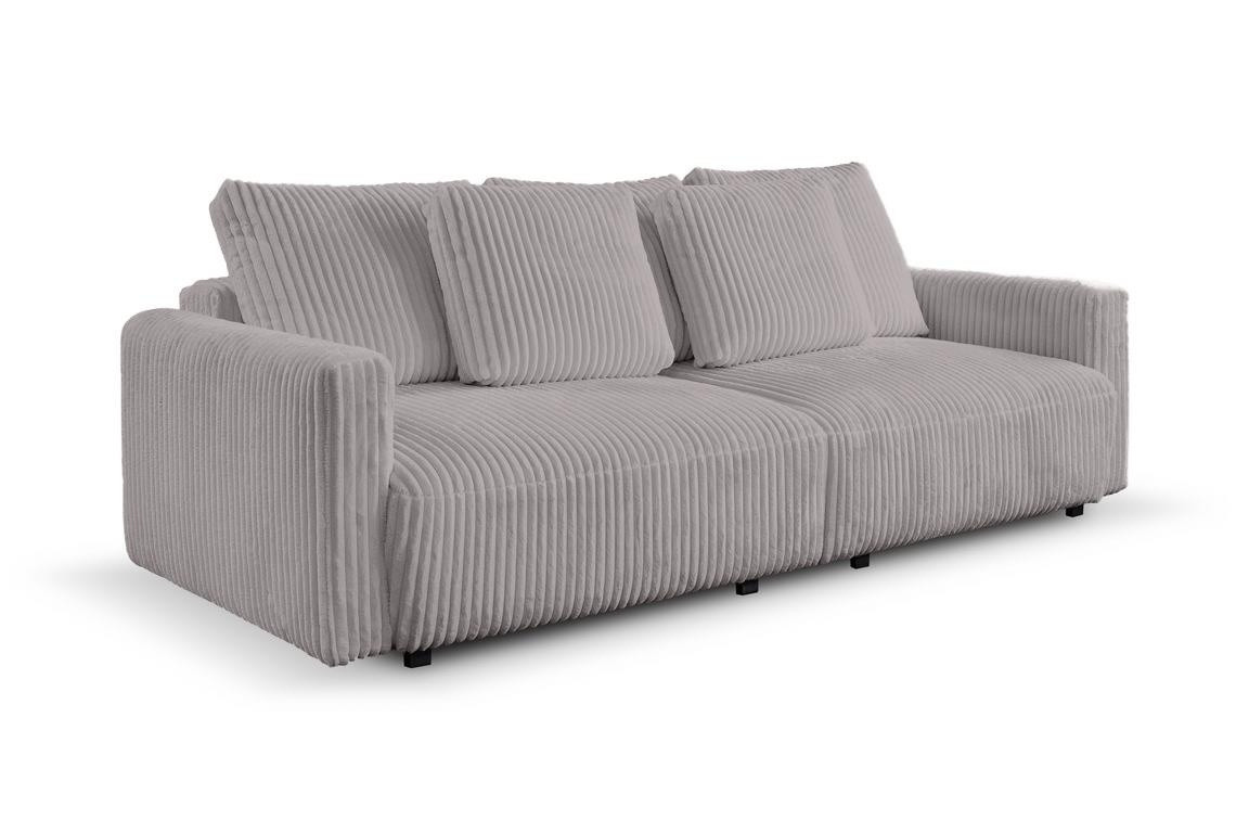 Sofa Loppie z funkcją spania szara jasna Ambience sztruksowa
