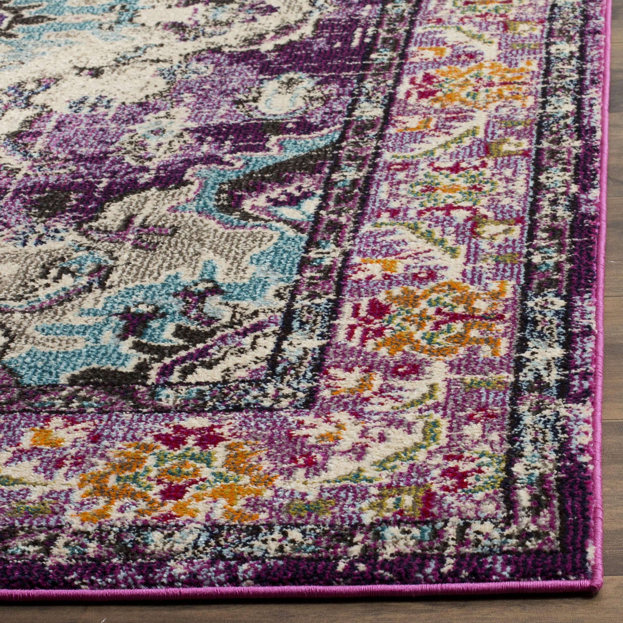 MONACO - Tapis de salon interieur en violet & bleu clair, 201 x 279 cm