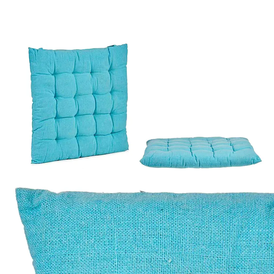 Giftdecor Stoelkussen - binnen/buiten - turquoise - 40 x 5cm