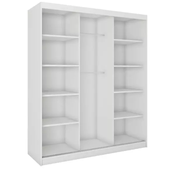 Biała szafa przesuwna z lustrem 180 cm CUBE