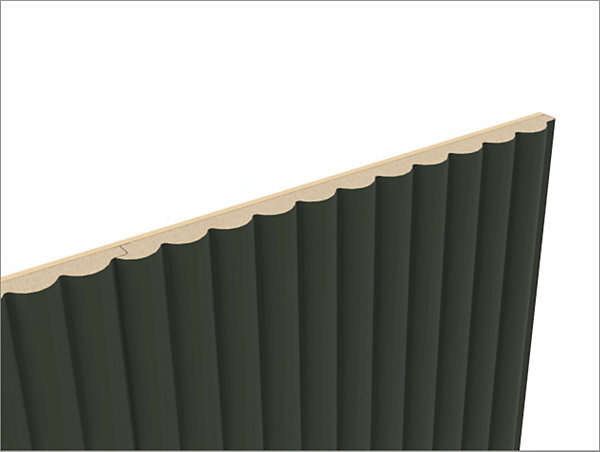Panneau décoratif fraisé Caiman vert foncé L.280x l.60cm Ep. 1,5cm