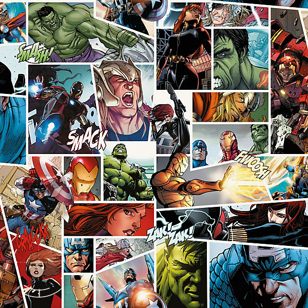 Papier peint vinyle intissé enfant Avengers Marvel L.1005 x l.53cm Komar