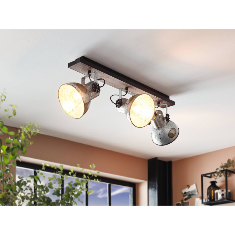 Spot Barnstaple zinc aspect usagé E27 3 x 40 W EGLO