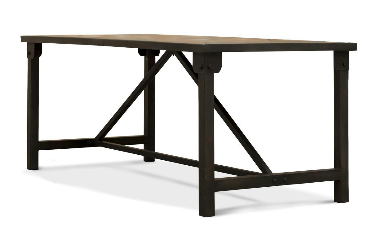 KERIZEL - Table de repas en métal gris sombre