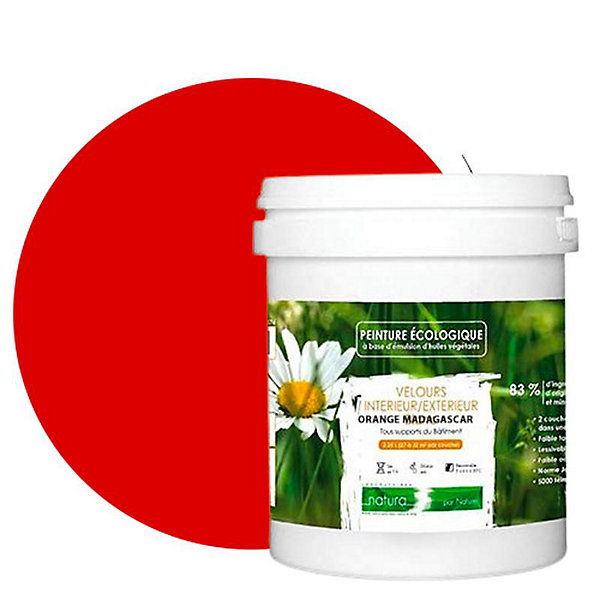 Orange Madagascar Peinture interieur exterieur aspect velours Natura - Orange Madagascar - 1L