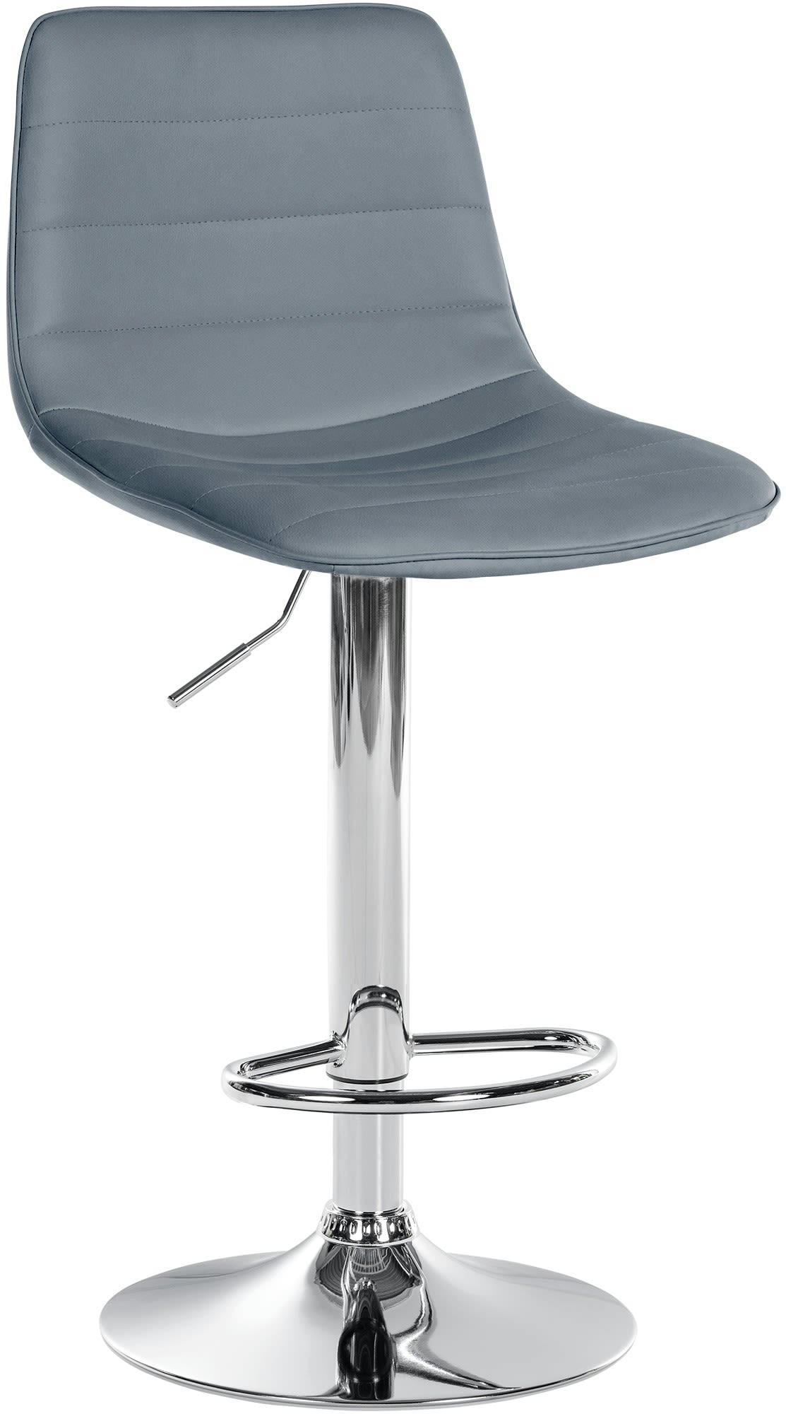 LEX - Tabouret de bar ajustable pivotant en similicuir (pvc) Gris