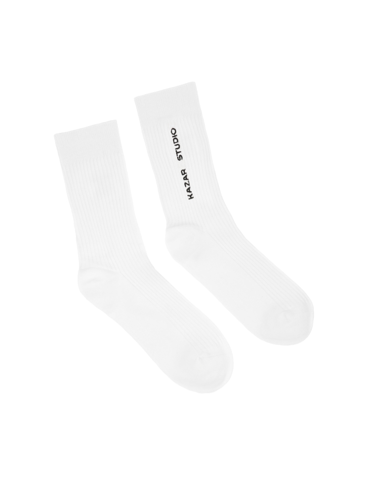 Ribbed white socks
