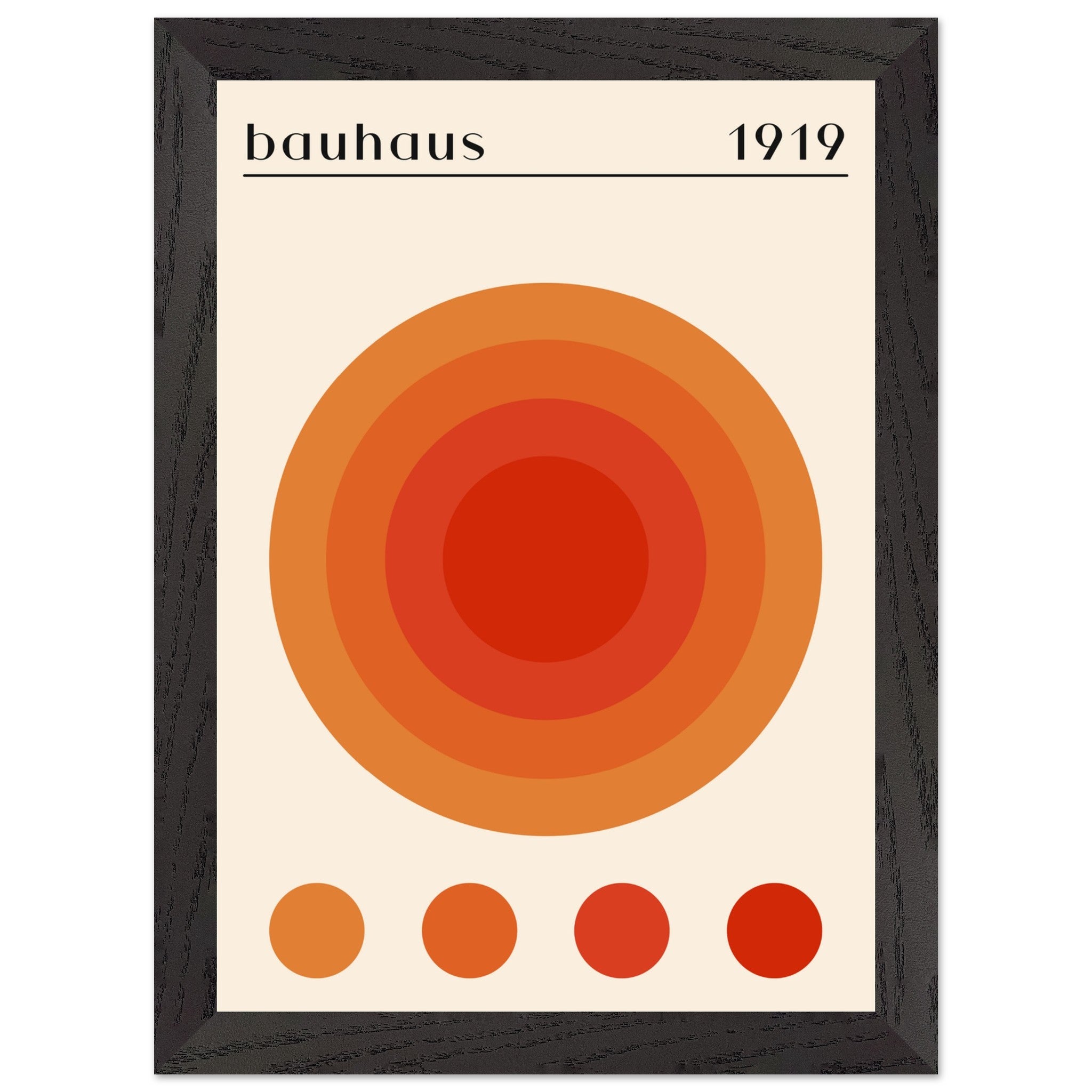 Artfulprints Poster met Lijst Bauhaus - Orange dot  - A4 21x29.7 cm - Oranje