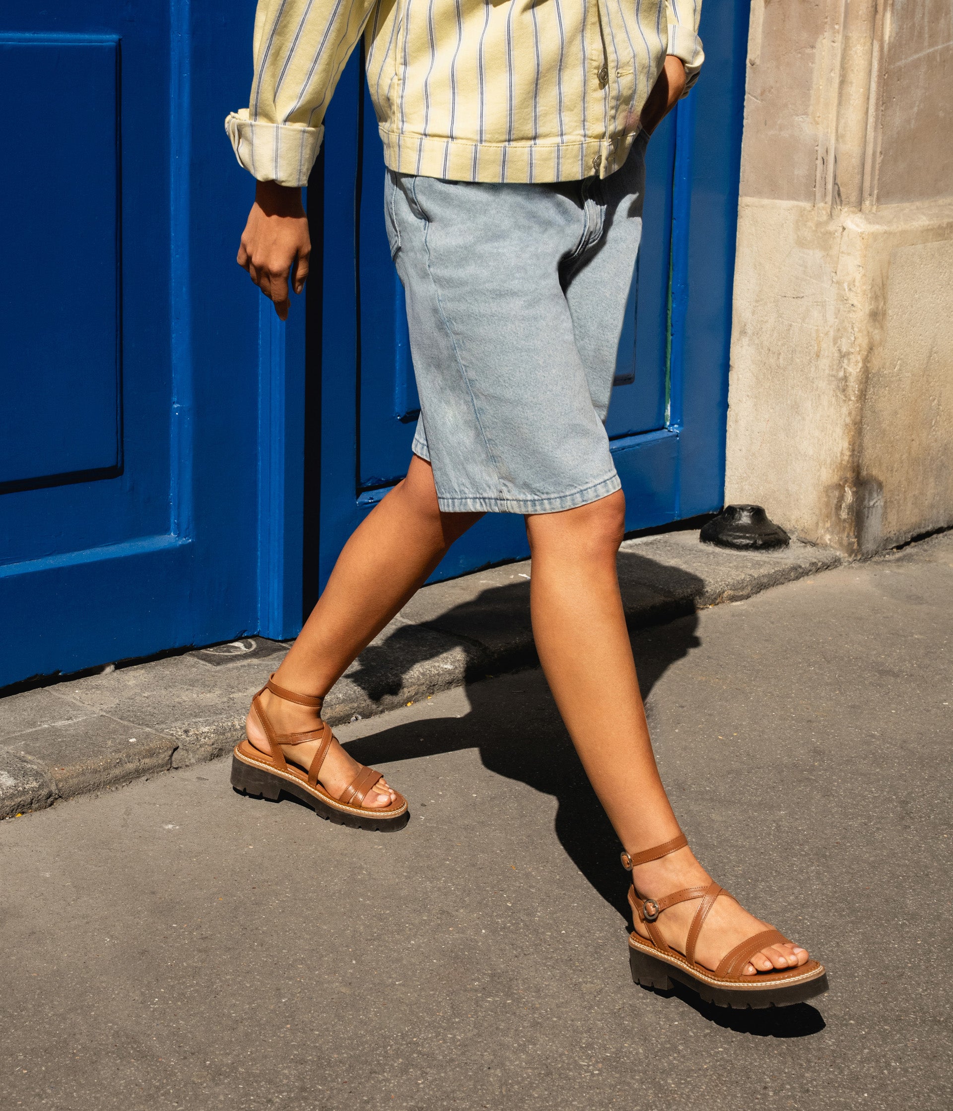 Sandales cuir cognac Inès