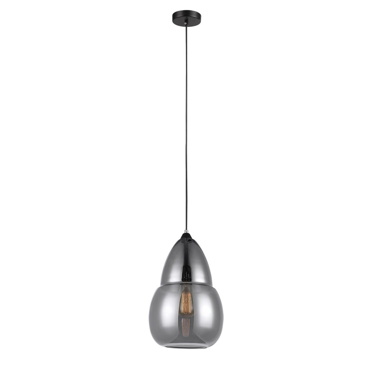 Lampa wisząca chromowana czarna Tesa 1xE27x60W wym: 100x23x23 cm Italux