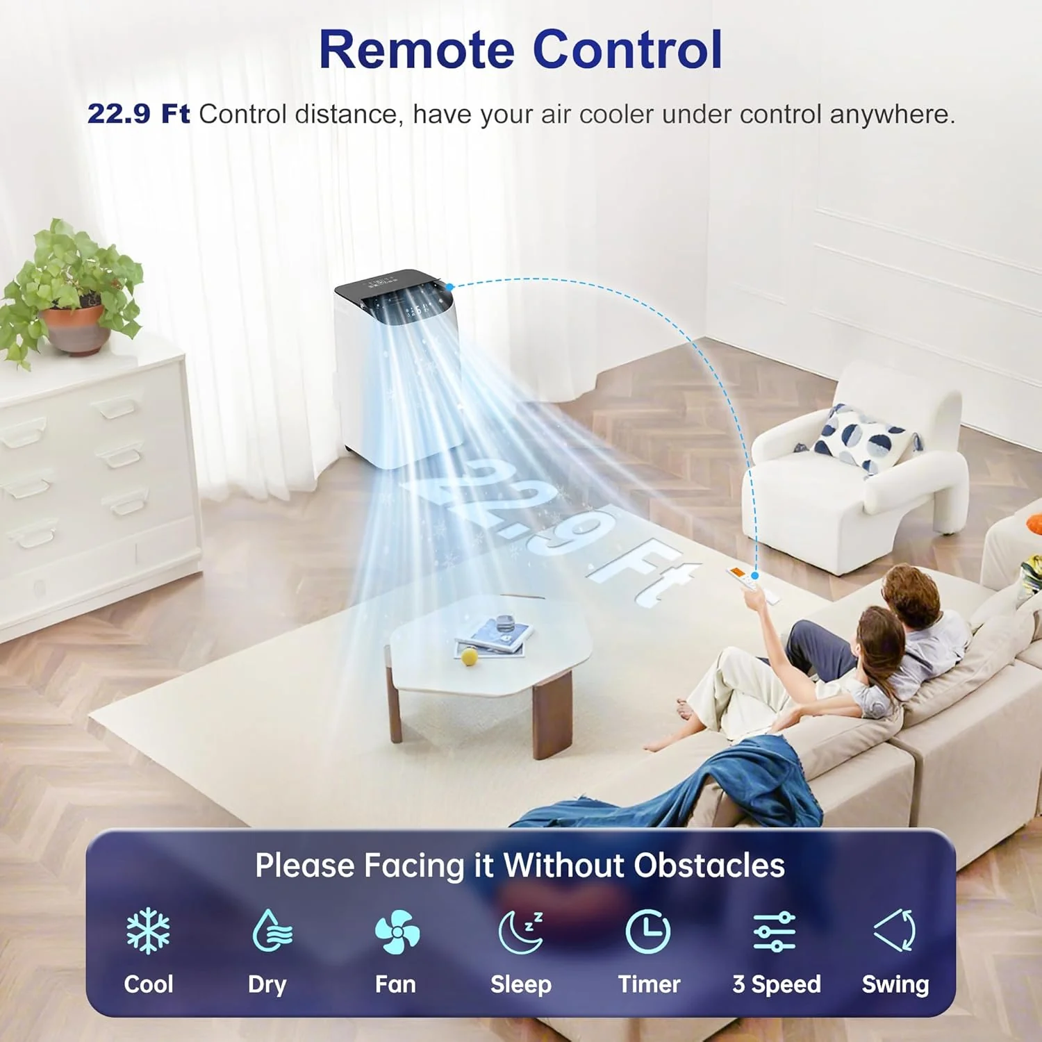 14000 BTU Portable Air Conditioners with Remote Control, 3-in-1 Free Standing Cooling AC Unit with Fan  Dehumidifier, Cools Room up to 700 sq.ft, Smart/Sleep Mode,3 Speed,Auto Swing,24H Timer(12000 Btu)