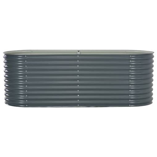 NNEVL Garden Raised Bed 240x80x81 cm Galvanised Steel Grey