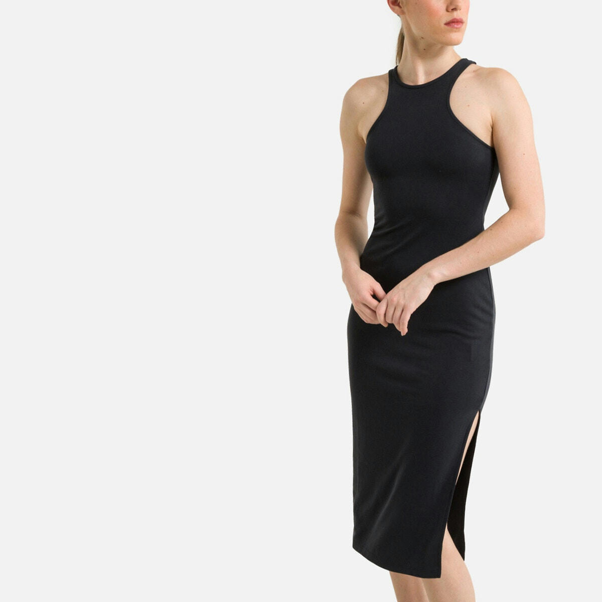 Robe longue moulante sans manches