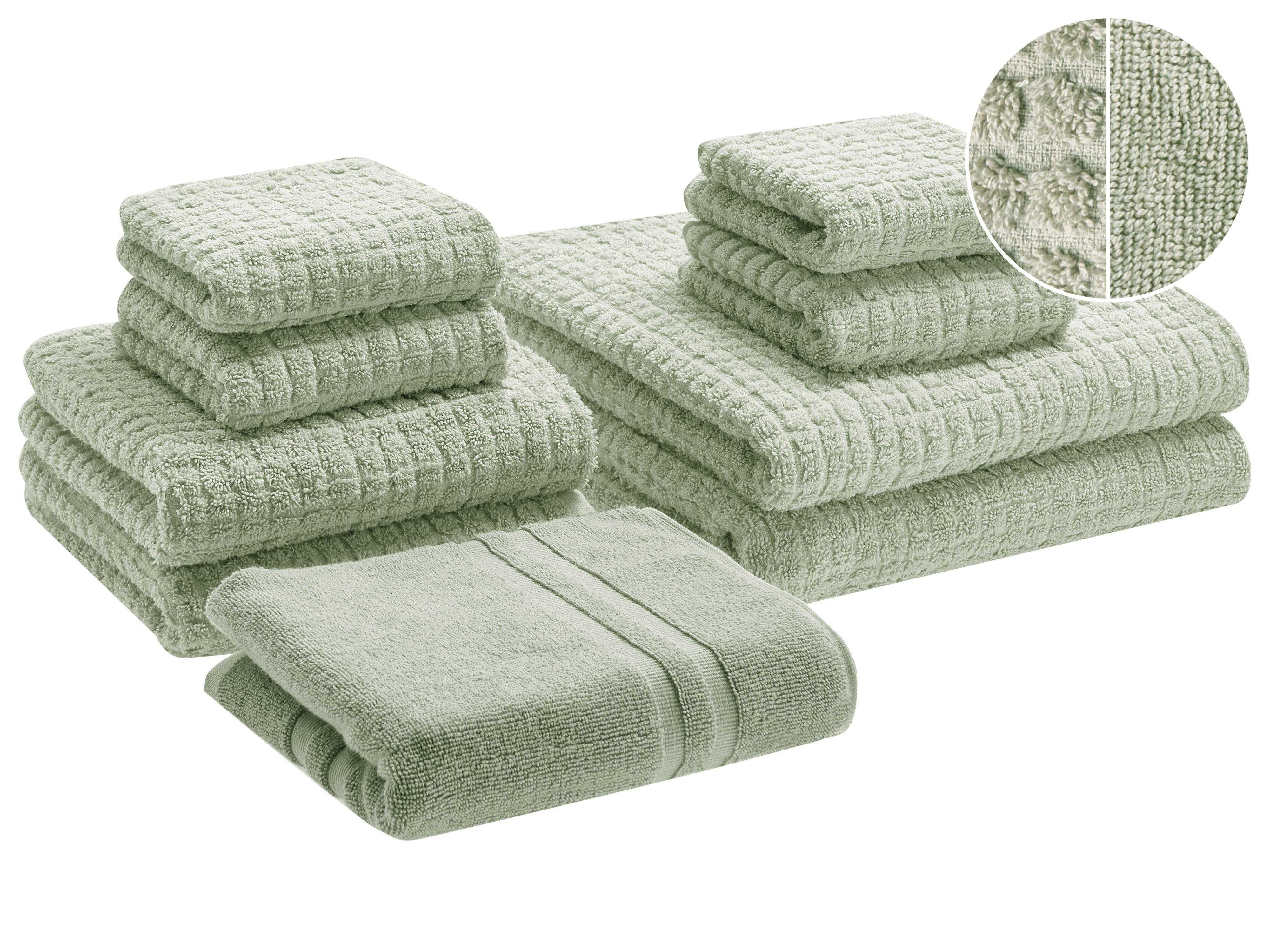 Set of 11 Towels ATAI Cotton Light Green